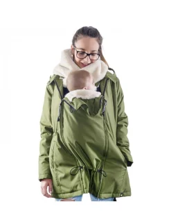 Wombat & Co London Abrigo de Porteo y Premamá Wallaby Verde y Beige
