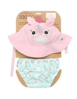 Zoocchini Bañador Pañal Bebe y Gorro UV Unicornio de