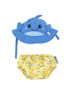 Zoocchini Bañador Pañal Bebe y Gorro UV Ballena de