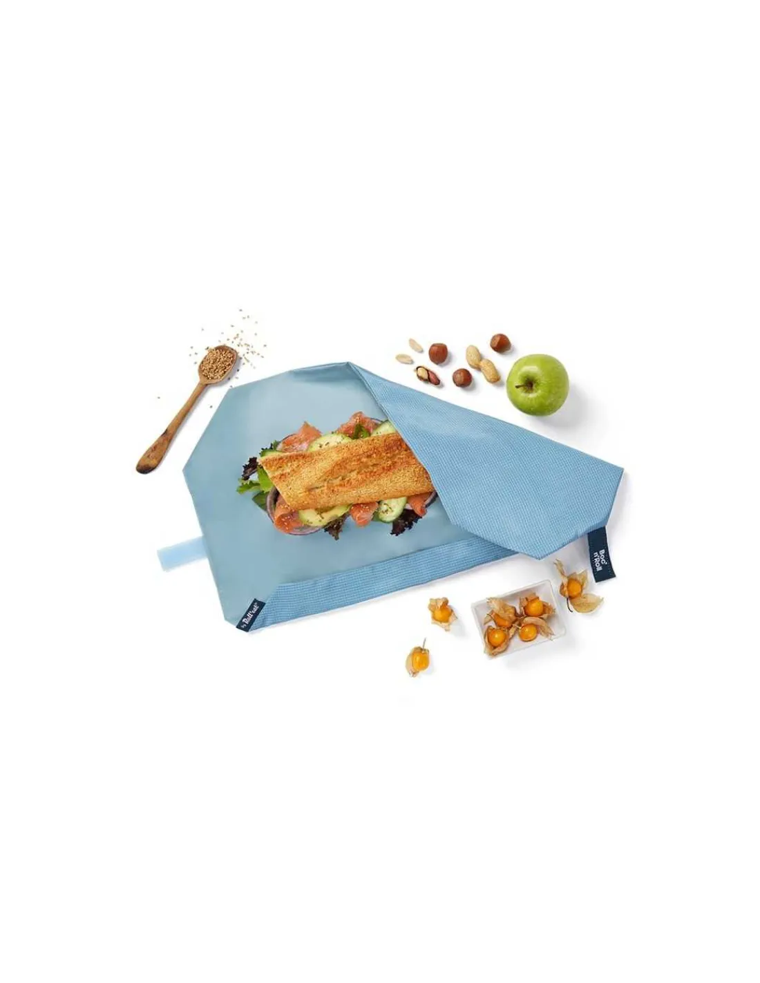 Roll Eat Boc'n'Roll Active Azul Gris - Porta Bocadillos y Snacks Reutilizable de Roll'eat