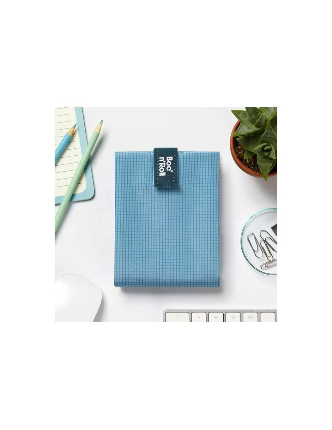 Roll Eat Boc'n'Roll Active Azul Gris - Porta Bocadillos y Snacks Reutilizable de Roll'eat