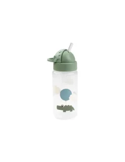 DONE BY DEER Botella con pajita Happy clouds Verde de
