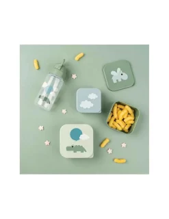 DONE BY DEER Botella con pajita Happy clouds Verde de