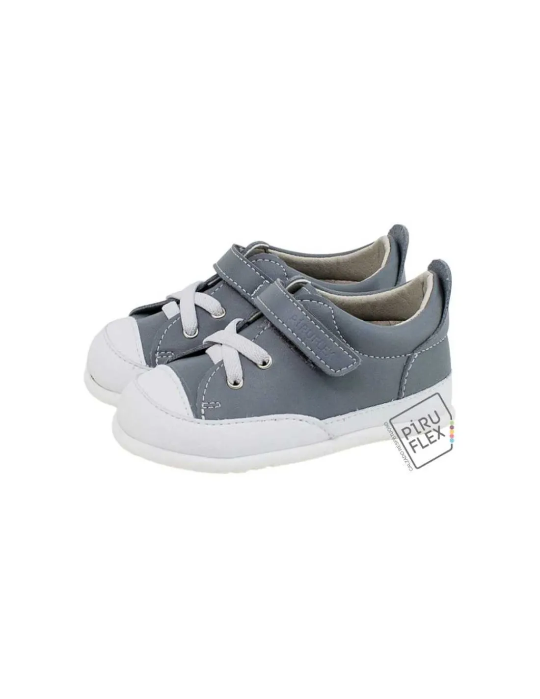 Piruflex Calzado Respetuoso Gris Puntera Blanca