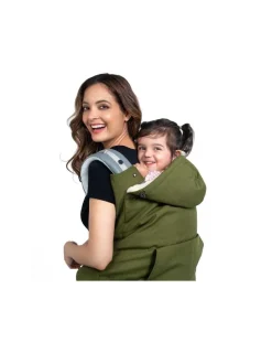 Wombat & Co London Cobertor porteo invierno Wombat Verde y Beige