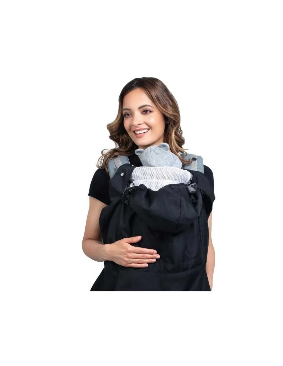 Wombat & Co London Cobertor porteo invierno Wombat Negro y Gris