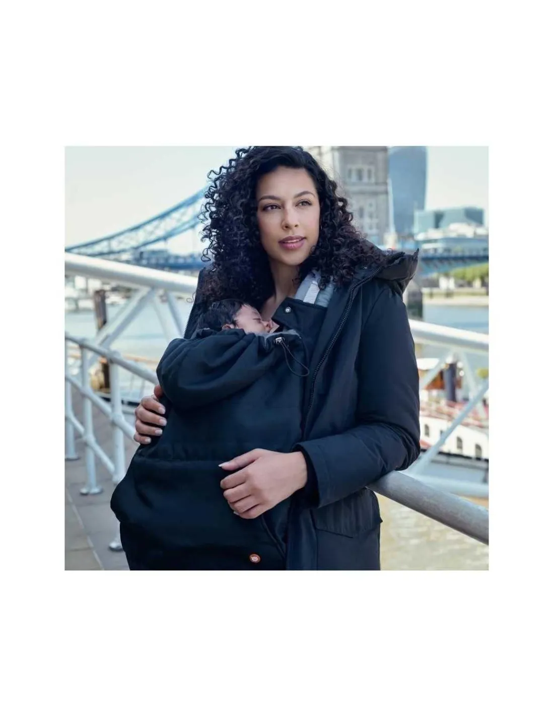 Wombat & Co London Cobertor porteo invierno Wombat Negro y Gris