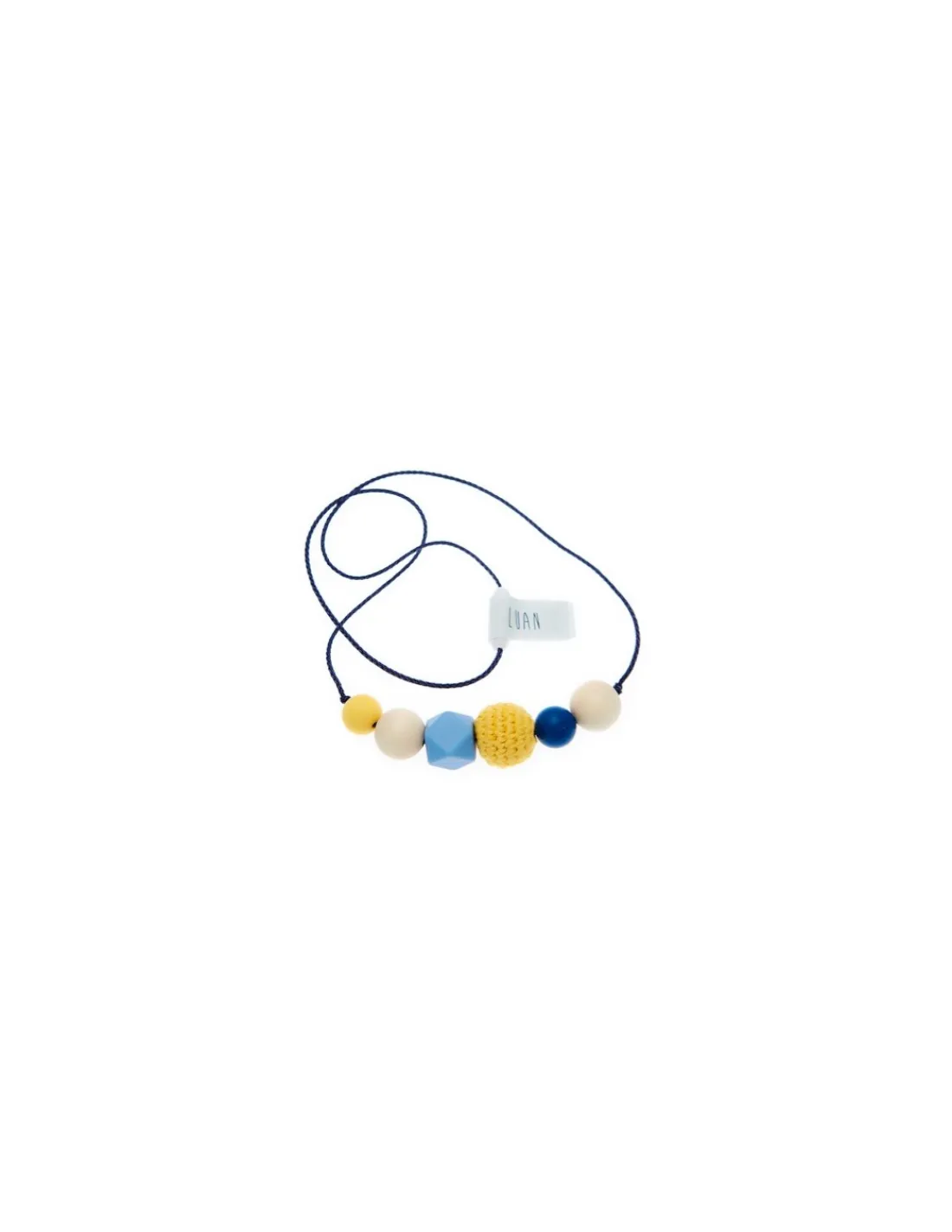 Bebe-llo Collar de Lactancia en silicona, madera y ganchillo Luan de