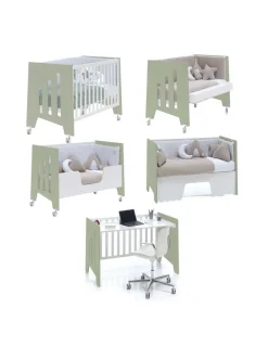 Alondra Cuna Colecho Evolutiva OMNI Verde Oliva 60x120cm de