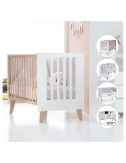 Alondra Cuna colecho madera y blanco 4 en 1 NEXOR 60x120cm de