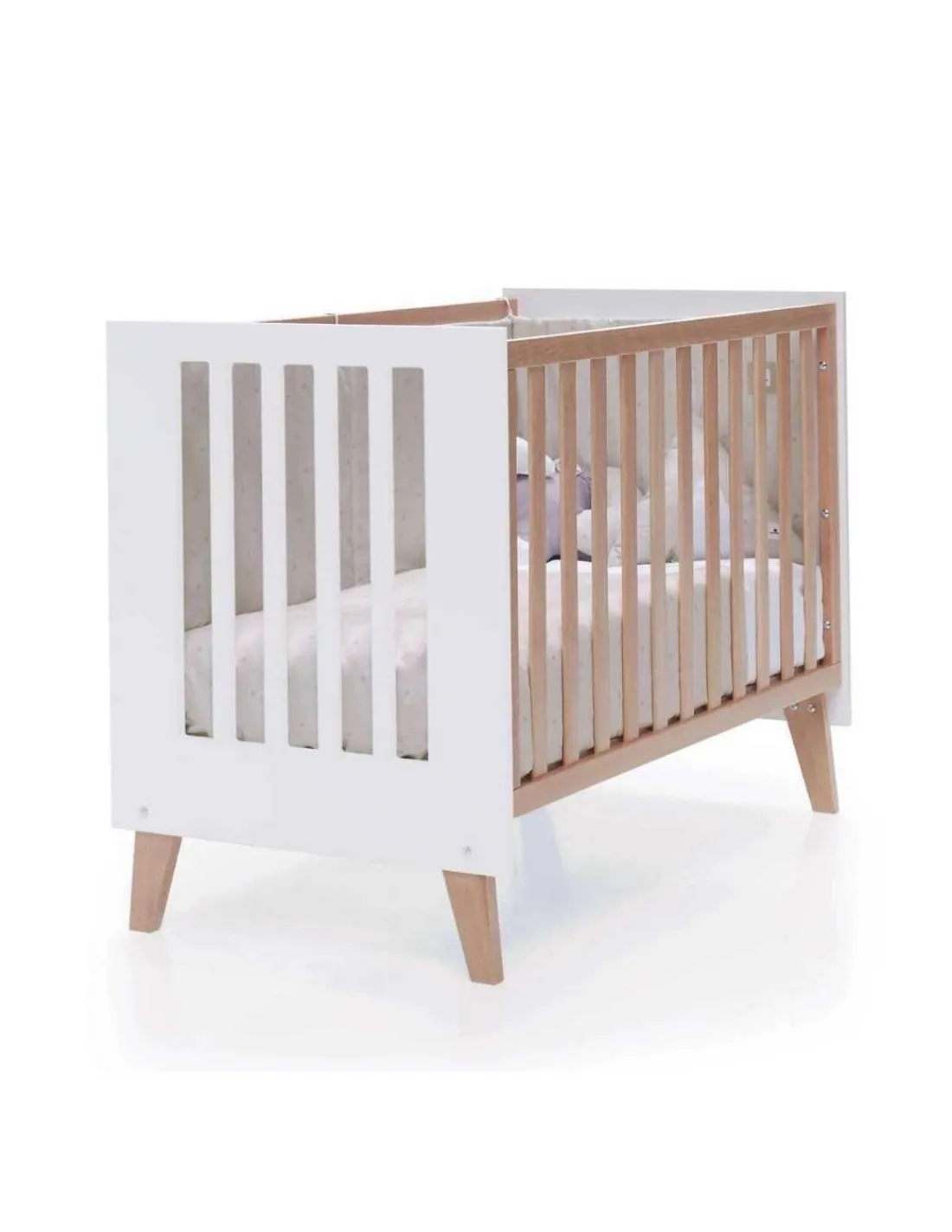 Alondra Cuna colecho madera y blanco 4 en 1 NEXOR 60x120cm de