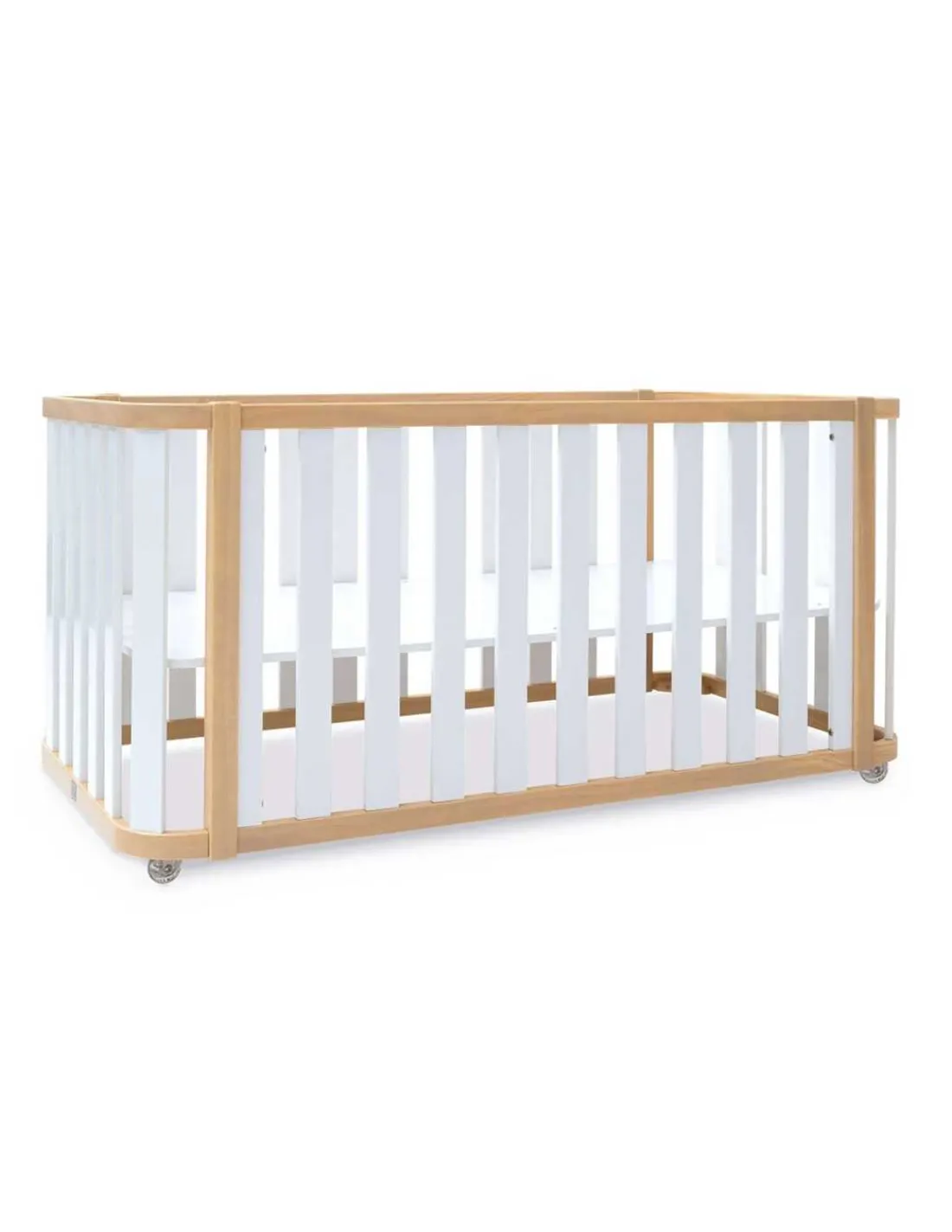 Alondra Cuna Colecho y Cama CREA PLUS DUE (3 en 1) Madera/Blanco 70x140cm de