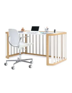 Alondra Cuna Colecho y Cama CREA PLUS DUE (3 en 1) Madera/Blanco 70x140cm de