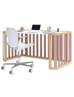 Alondra Cuna Colecho y Cama CREA PLUS DUE (3 en 1) Madera/Rosa 70x140cm de