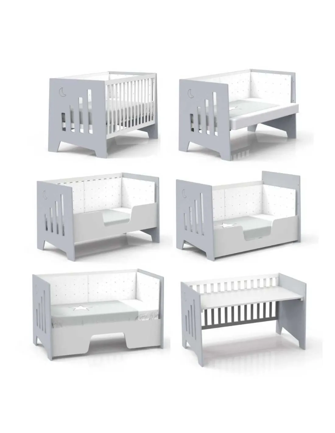 Alondra Cuna Colecho y Montessori OMNI XL Gris 70x140cm de