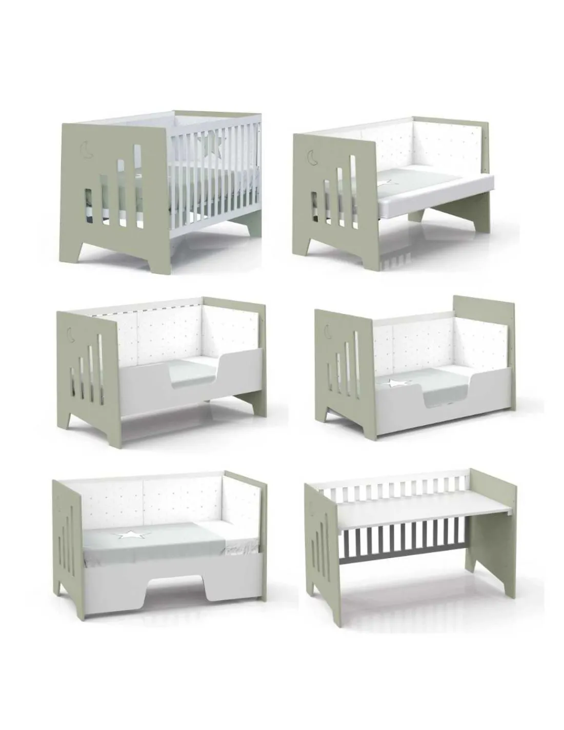 Alondra Cuna Colecho y Montessori OMNI XL Verde Oliva 70x140cm de