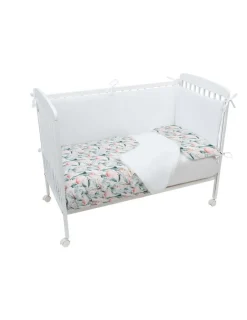 Bimbidreams Funda nórdica + Funda de Almohada 120x150 Flamingo