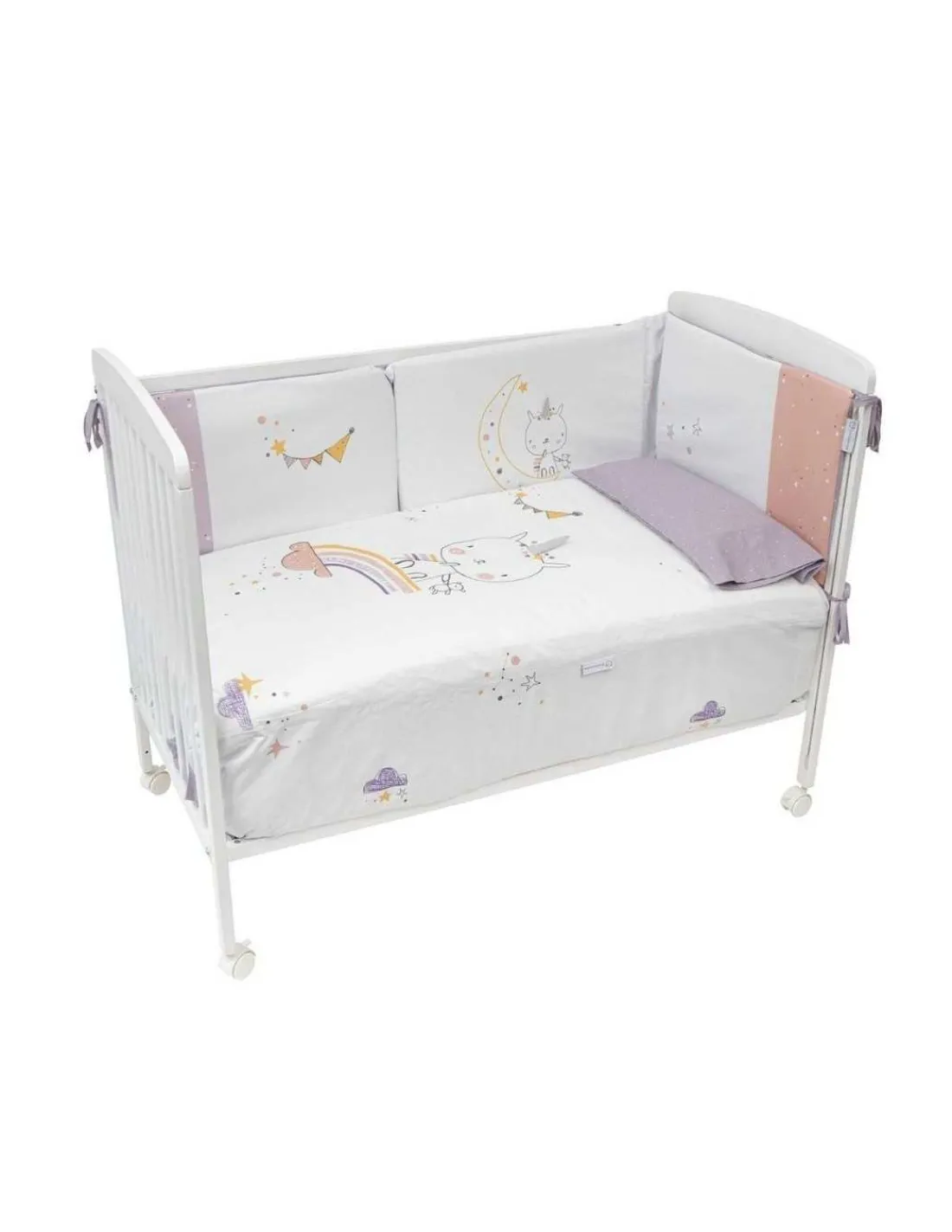 Bimbidreams Funda Nórdica y Protector Cuna Bunny de