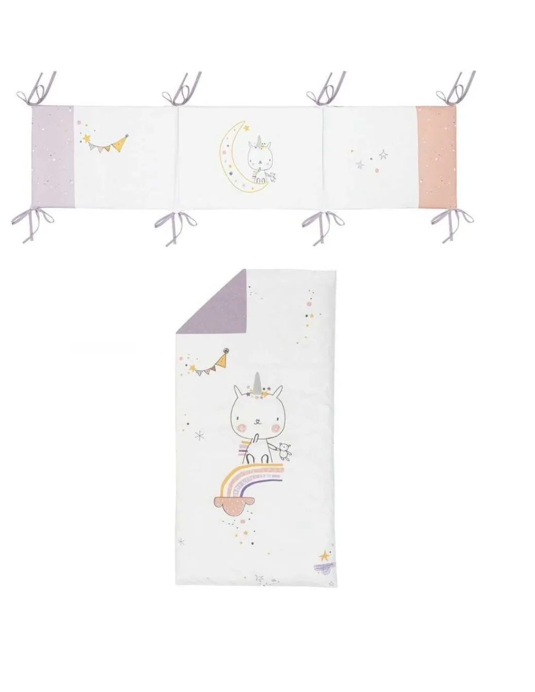 Bimbidreams Funda Nórdica y Protector Cuna Bunny de