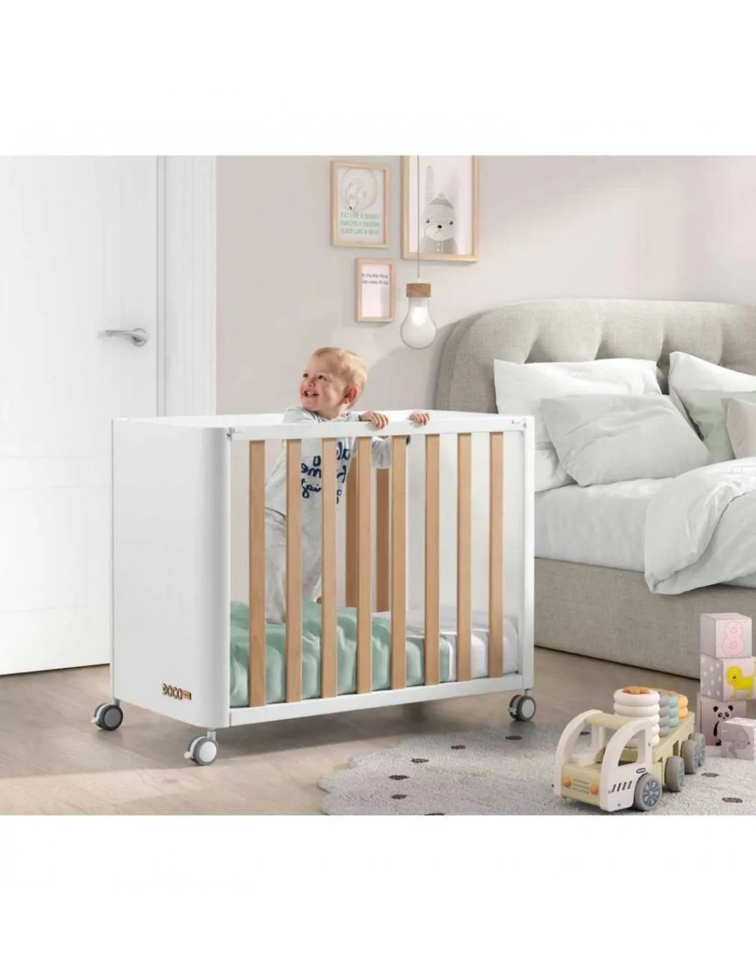 COTINFANT Minicuna colecho DOCO Sleeping Style blanca y madera