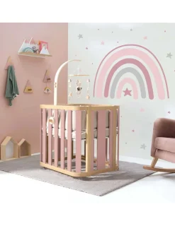 Alondra Minicuna Colecho evolutiva CREA PLUS TRE (4 en 1) Madera/Rosa de