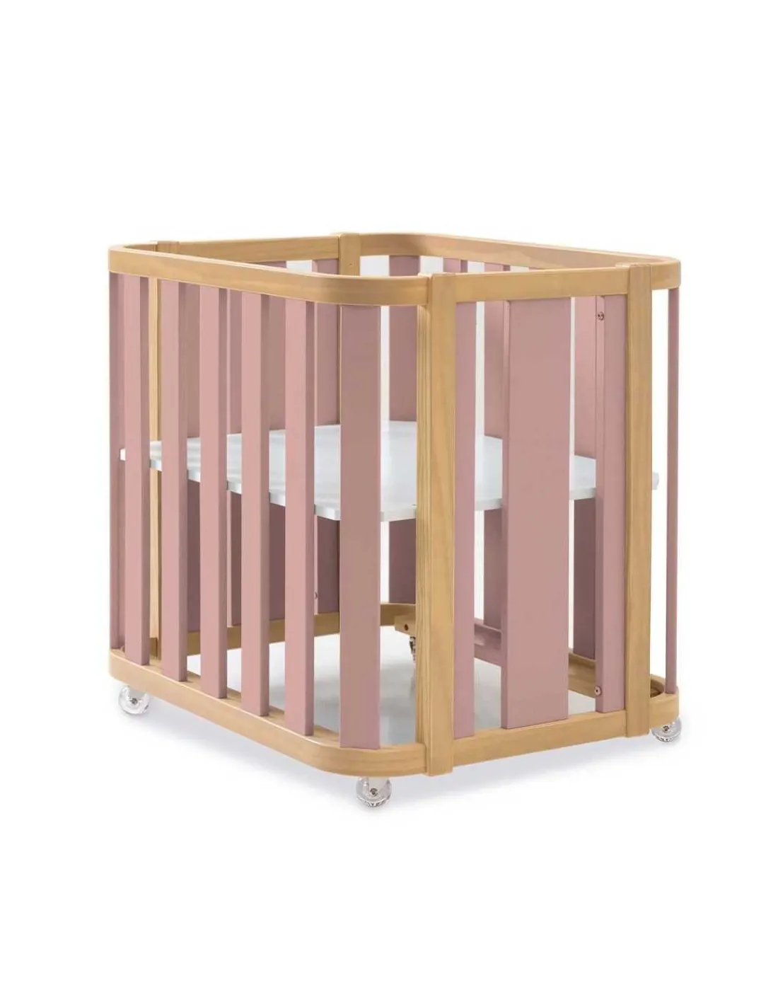 Alondra Minicuna Colecho evolutiva CREA PLUS TRE (4 en 1) Madera/Rosa de
