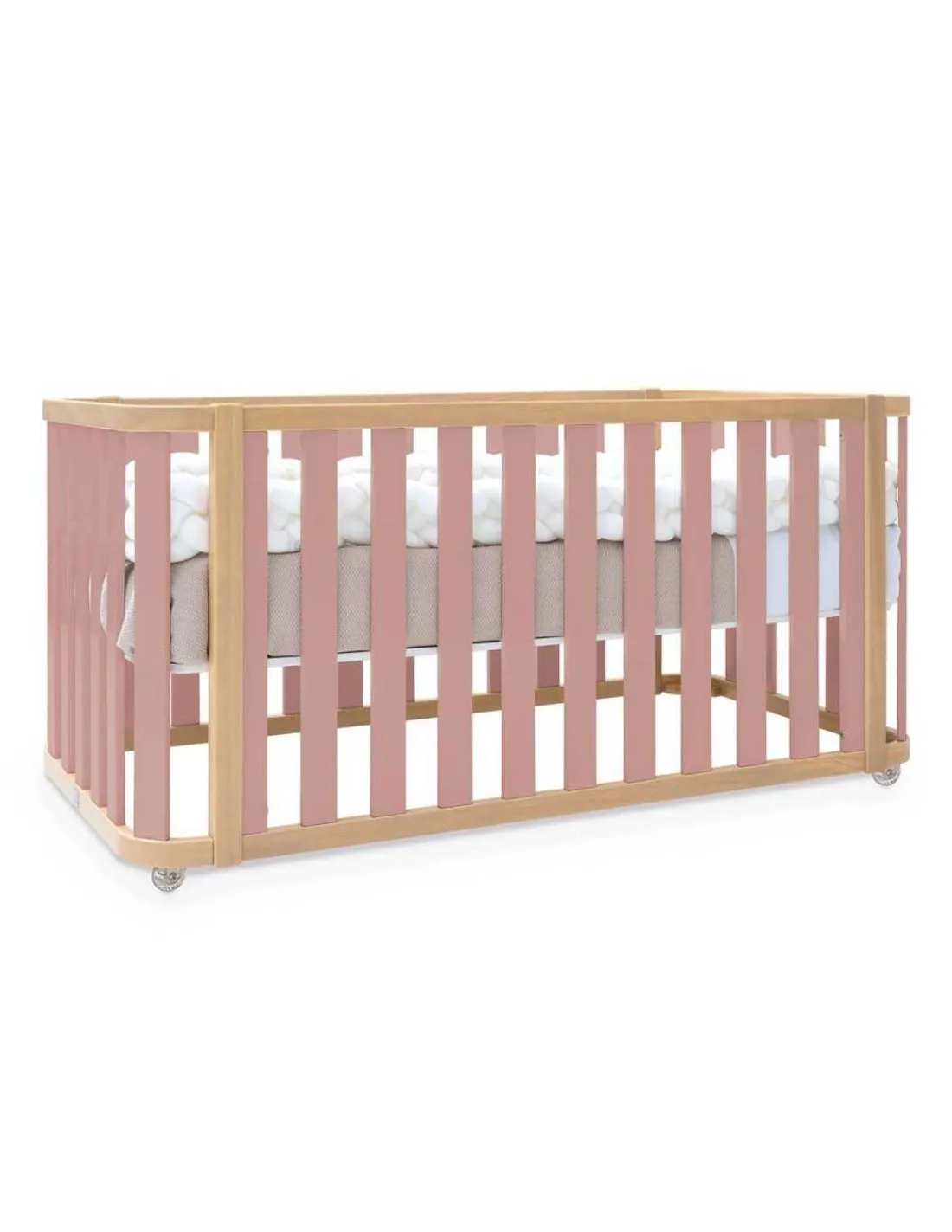 Alondra Minicuna Colecho evolutiva CREA PLUS TRE (4 en 1) Madera/Rosa de