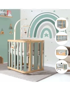 Alondra Minicuna Colecho evolutiva CREA PLUS TRE (4 en 1) Madera/Verde de