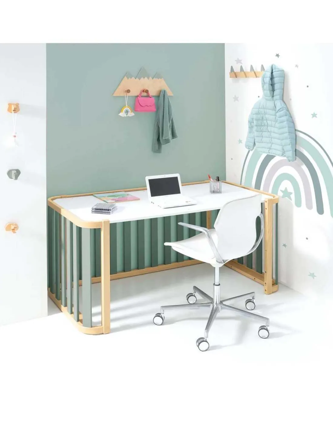 Alondra Minicuna Colecho evolutiva CREA PLUS TRE (4 en 1) Madera/Verde de