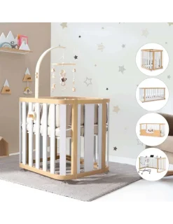 Alondra Minicuna Colecho evolutiva CREA PLUS TRE (4 en 1) Madera/Blanco de