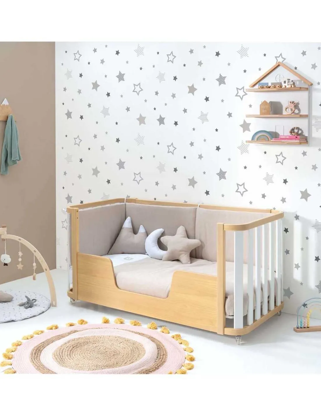 Alondra Minicuna Colecho evolutiva CREA PLUS TRE (4 en 1) Madera/Blanco de