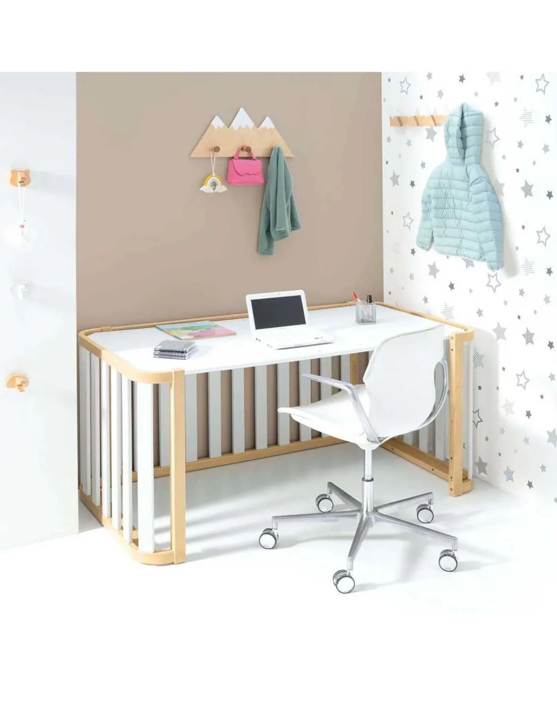 Alondra Minicuna Colecho evolutiva CREA PLUS TRE (4 en 1) Madera/Blanco de