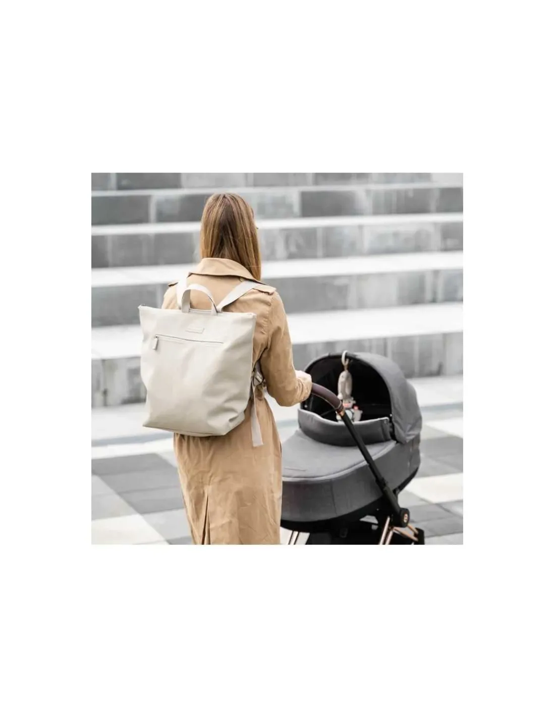 DONE BY DEER Mochila cambiador Beige de