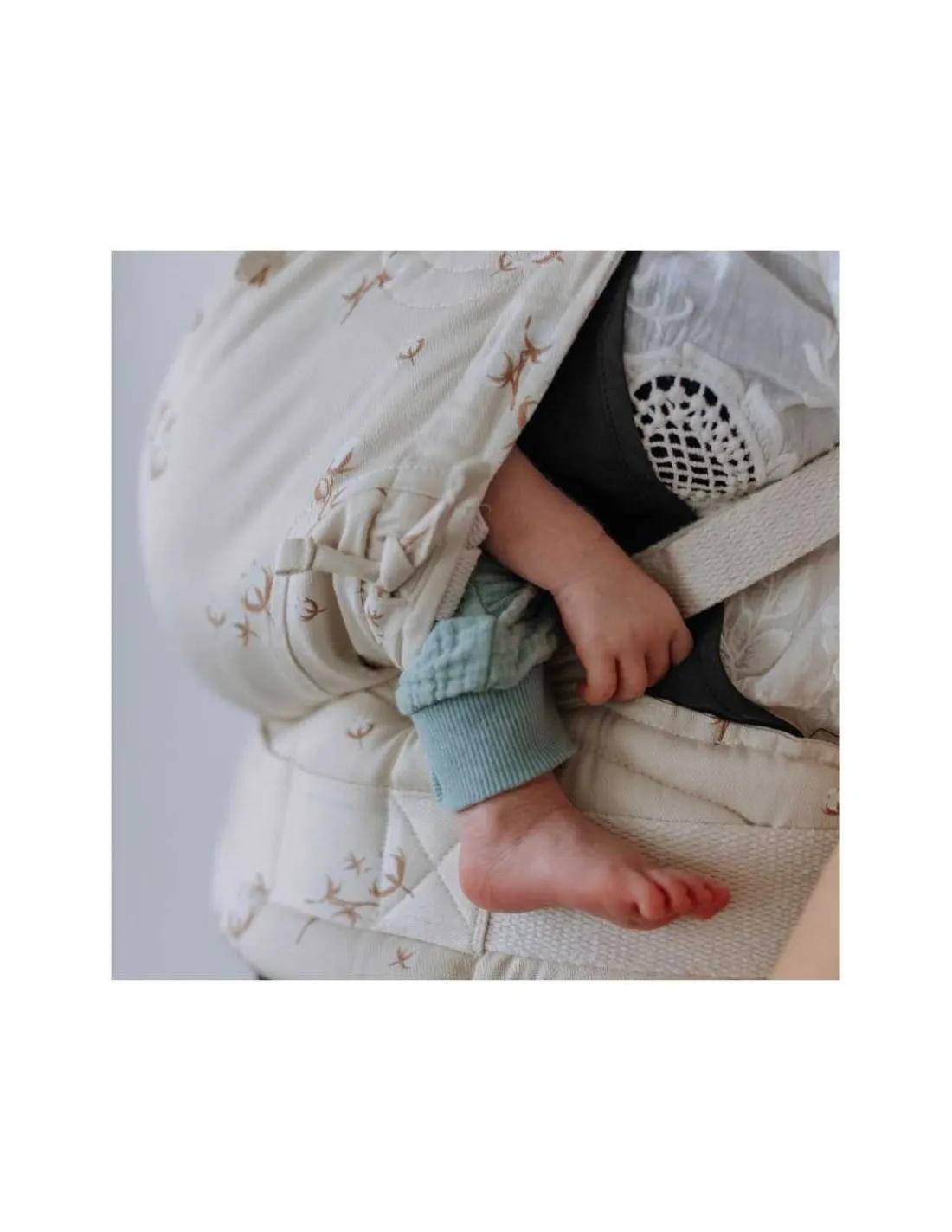 Fidella Mochila Fusión Toddler | Cotton Flower - Pale Grey
