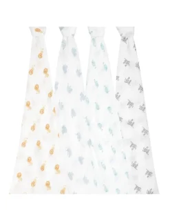 Aden Anais Muselina de Algodón Animal Kingdom de | Pack de 4