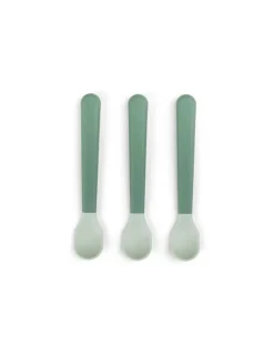 DONE BY DEER Pack 3 cucharas de fácil agarre foodie Verde de
