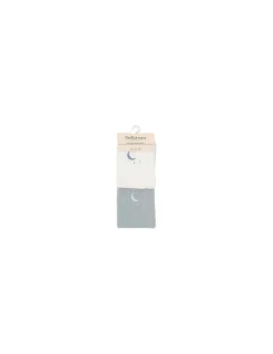 Bimbidreams Pack 2 Gasas 60X60 Matalase Luna Azul Grisáceo-Beige de