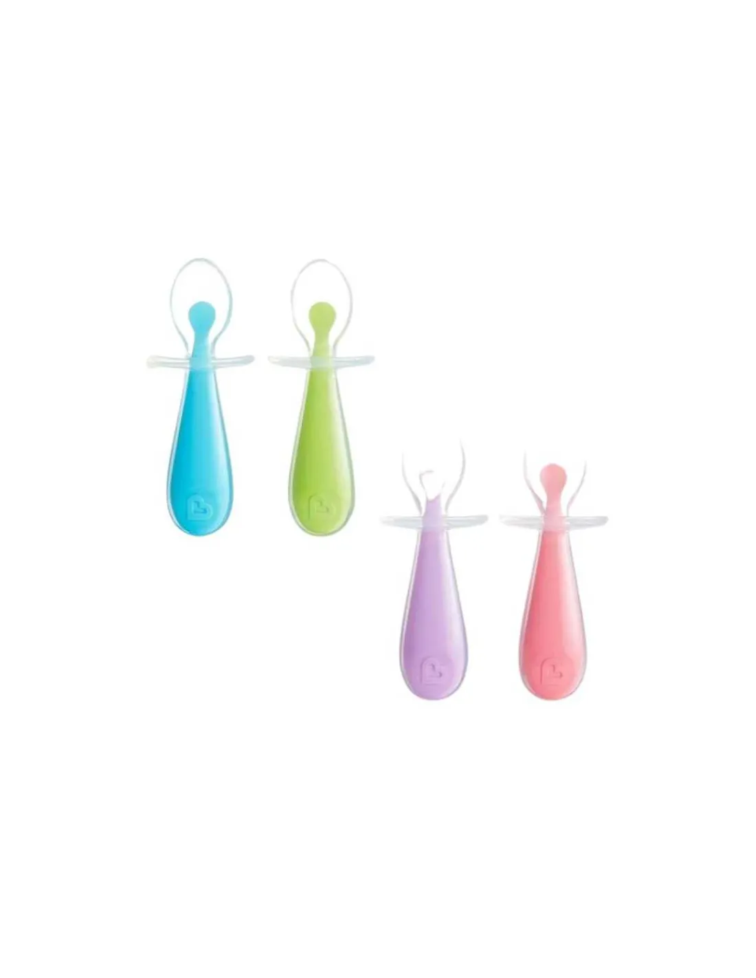 Munchkin Pack cucharas aprendizaje de silicona Gentle (2 ud.) | Nuevos colores | Color Aleatorio