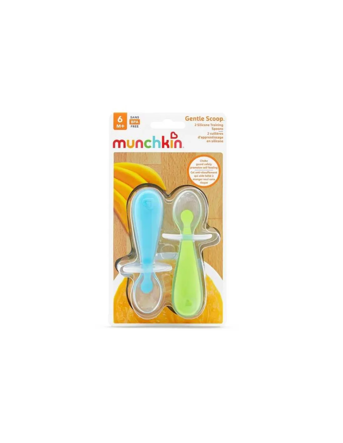 Munchkin Pack cucharas aprendizaje de silicona Gentle (2 ud.) | Nuevos colores | Color Aleatorio