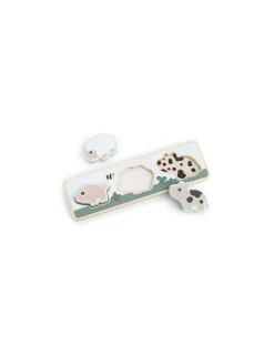 DONE BY DEER Puzzle Encajable Sensorial Pequeña Granja de