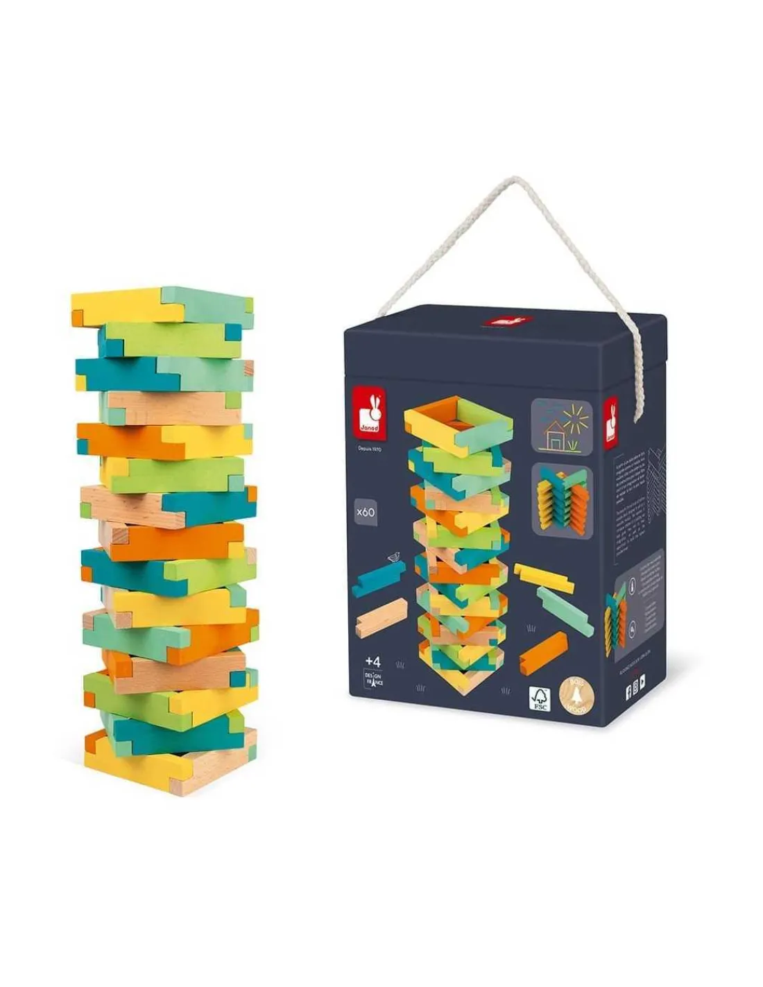 Janod Set de Construcción 60 Piezas de