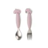 DONE BY DEER Set de Cuchara y Tenedor Antideslizantes Deer Friends de