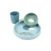 DONE BY DEER Set Mini Vajilla de silicona Happy Clouds de |Azul