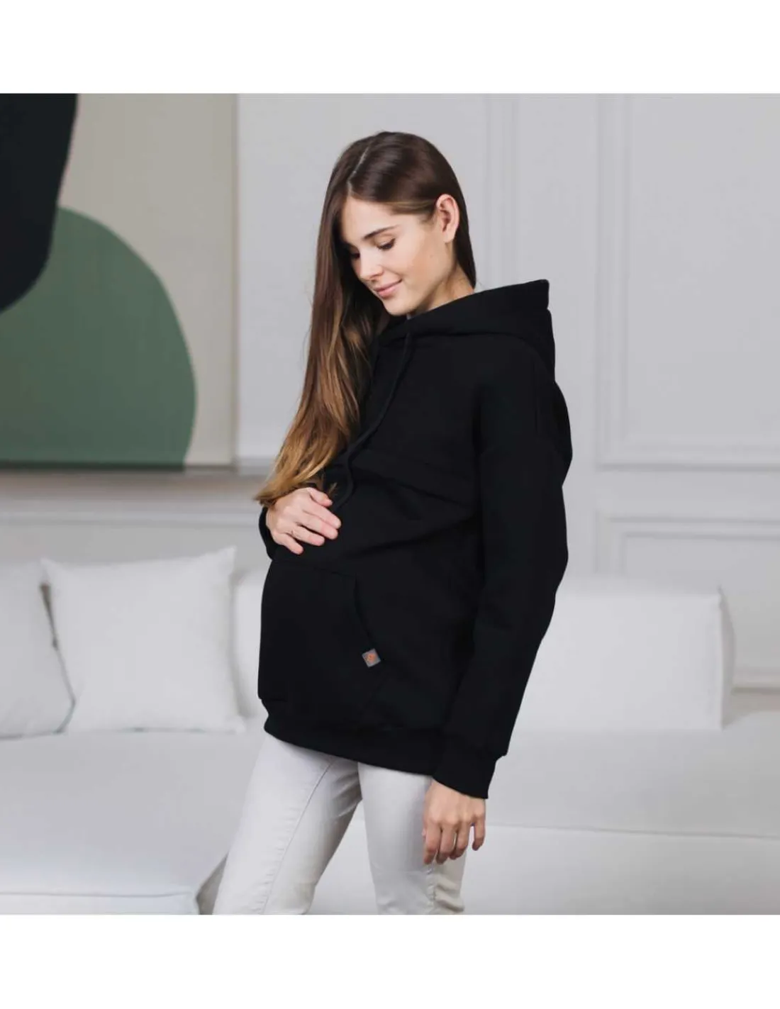 Love and Carry Sudadera de Maternidad y Lactancia - Negro