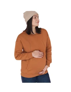 Love and Carry Sudadera Oversize de Maternidad y Lactancia - Curry