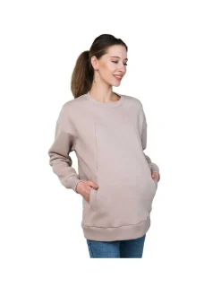 Love and Carry Sudadera Oversize de Maternidad y Lactancia - Crema