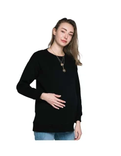 Love and Carry Sudadera Oversize de Maternidad y Lactancia - Black